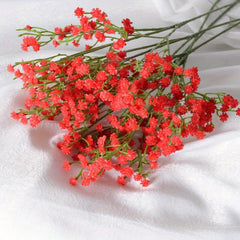 5pcs Simulation Gypsophila Wedding Bouquet Soft Glue Three Forks Plastic Flower