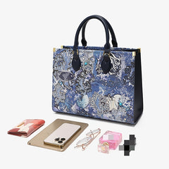 Ocean Pattern Top Handle Satchel Tote Bag