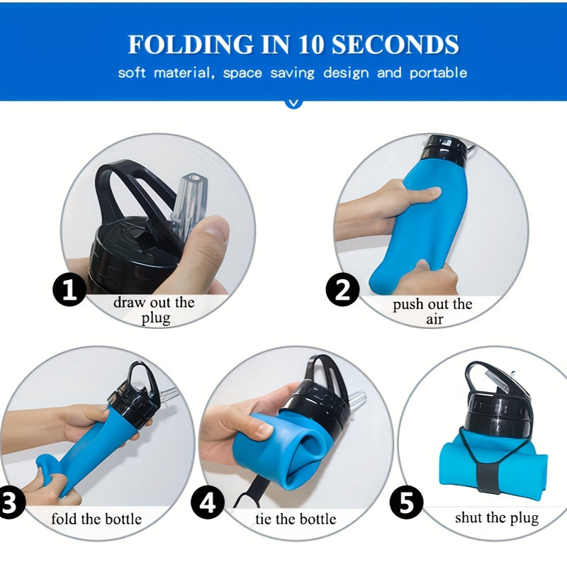 600ml Foldable Silicone Water Cup for Outdoor Sports
