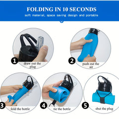 600ml Foldable Silicone Water Cup for Outdoor Sports