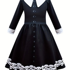 Cartoon Skull Halloween Costume Dress for Girls