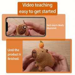 Capybara Crochet Kit for Adults - Christmas Gift, Beginner Craft Set