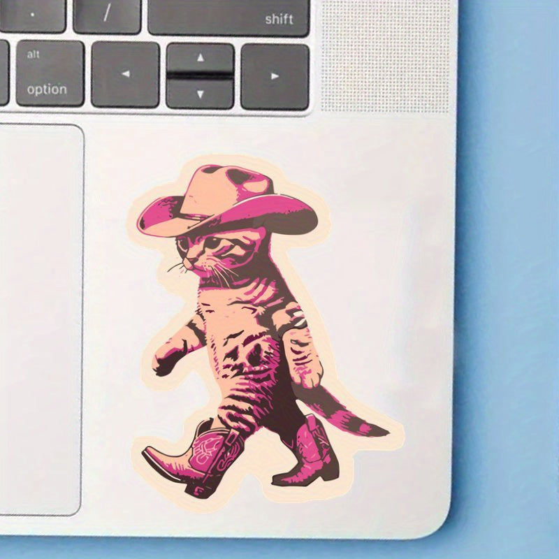 Cat Cowboy Sticker Sunscreen Waterproof PVC Multiple Colors