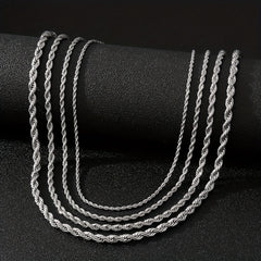 Stainless Steel Twist Chain Necklace Unisex Neck Jewelry