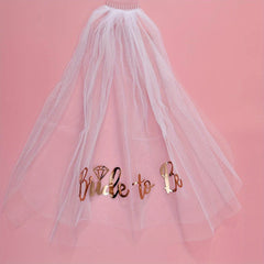 Bridal Wedding Veil Headdress White with Pearls and Lace
