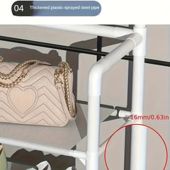Multifunctional Shoe Rack Clothes Rack 8 Hooks 4/5 Tiers Waterproof