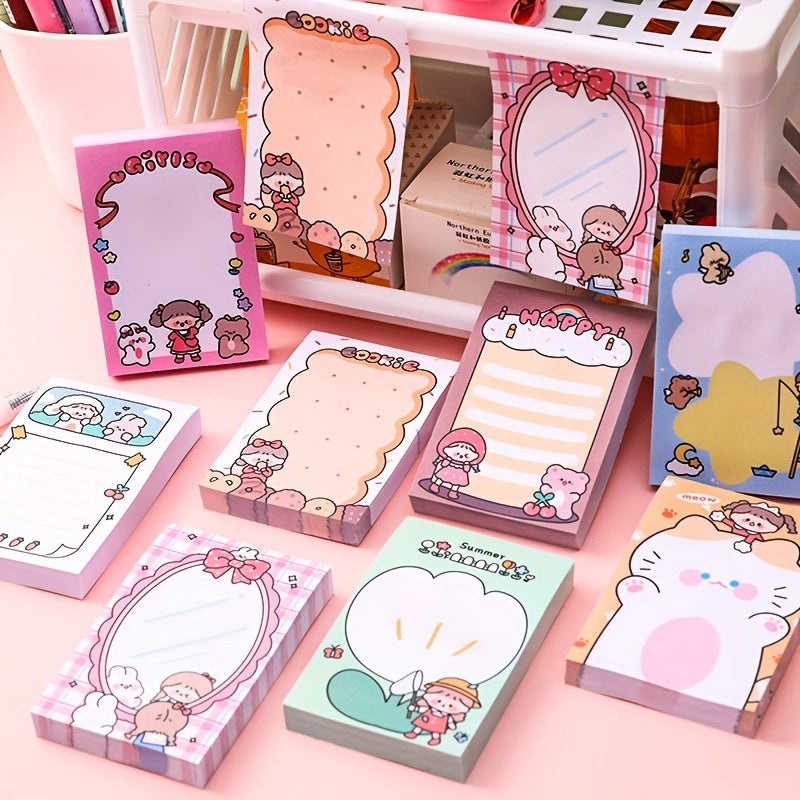 Cartoon Sticky Note Book Student Animation Tearable Self-adhesive Sticker