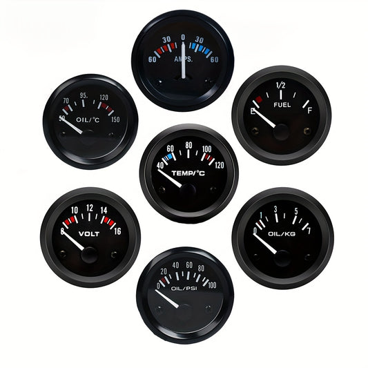 Car Instrument Voltage Water Temp Pressure Level Current Meter