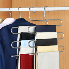 1pc S-Shaped 5 Layers Pants Rack Non-slip Pants Hanger