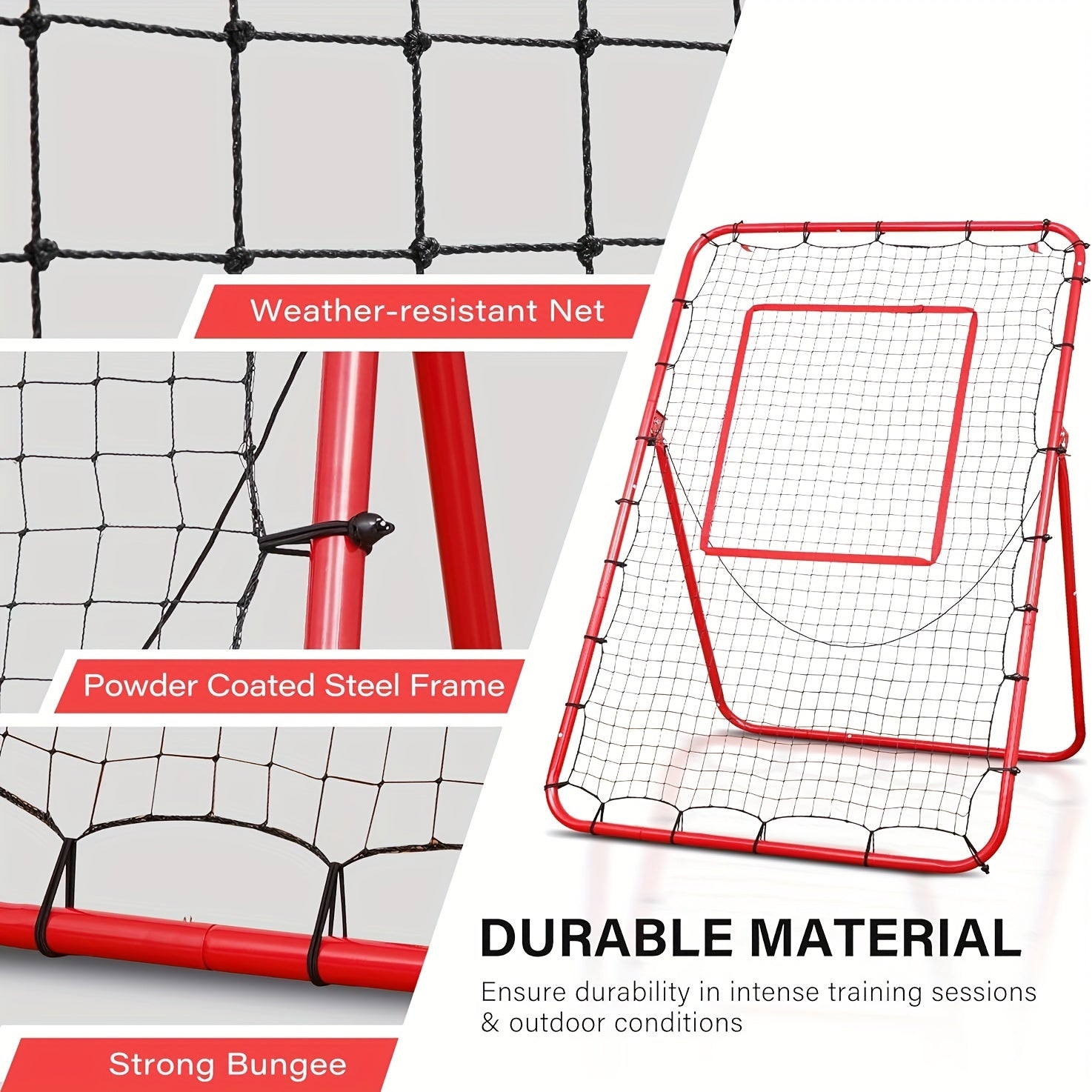 Adjustable Bounce Back Net for Baseball Softball Lacrosse Practice