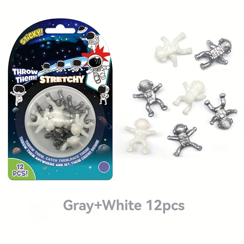 12pcs Wall Climbing Space Man Toy - Sticky & Creative - Party Favor