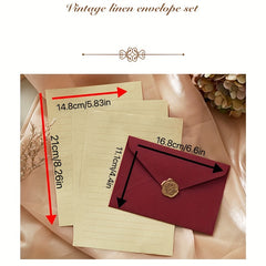 3pcs Retro Noble Invitation Cards Envelopes Letter