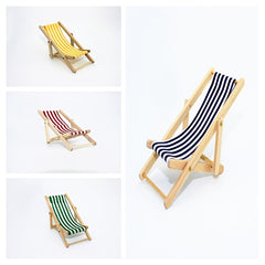 Mini Wooden Beach Chair Doll House Decor 1:12 Scale