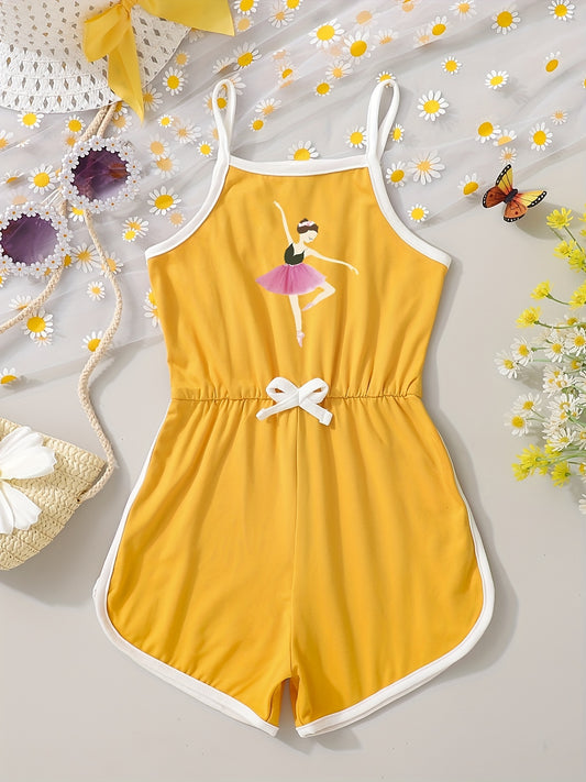 Toddler Girls Ballet Dancer Cami Rompers Jumpsuits