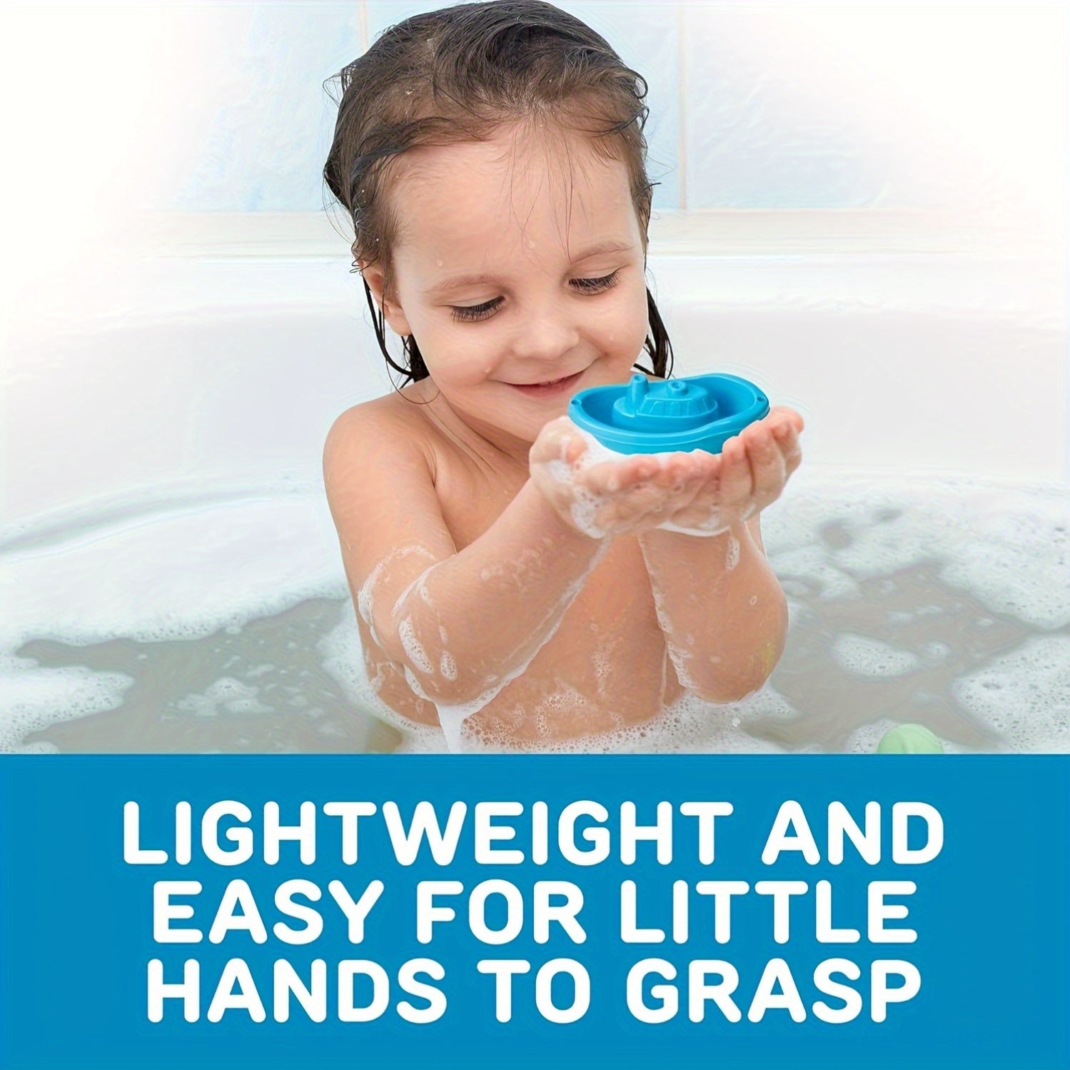 Stackable Boat Toys for Kids &ndash; Bath, Pool & Beach Toddler Water Toy Set