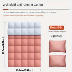 Durable Sleeping Bag for Two with Detachable Pillow