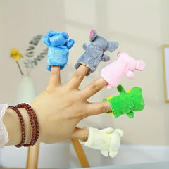 10pcs Mini Plush Animal Finger Puppets Soft Interactive Toys
