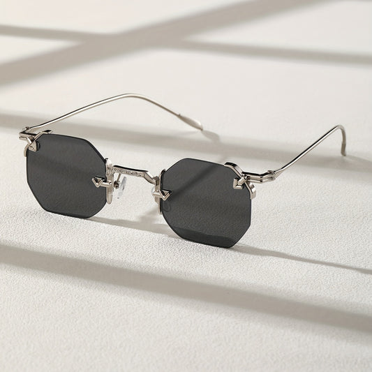 Men's Metal Rimless Sunglasses UV Protection