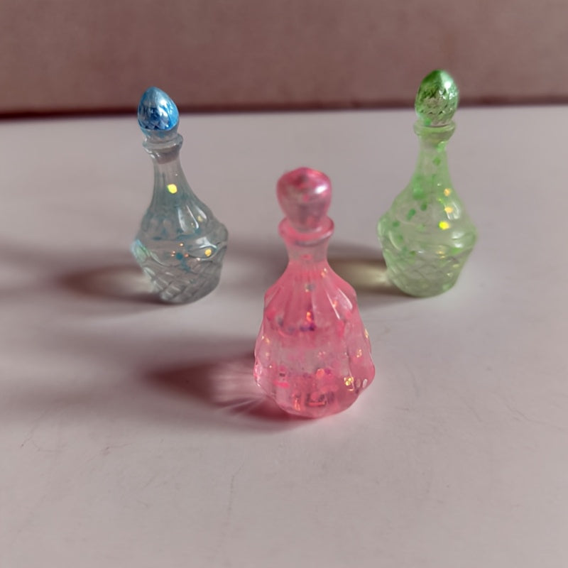 3pcs Mini Sparkling Perfume Bottles for Dollhouse