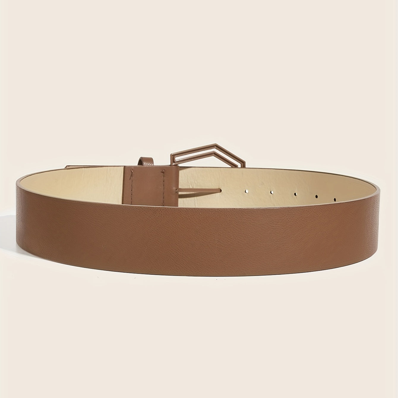 Solid Hexagonal Buckle Belt Wide Girdle For Women