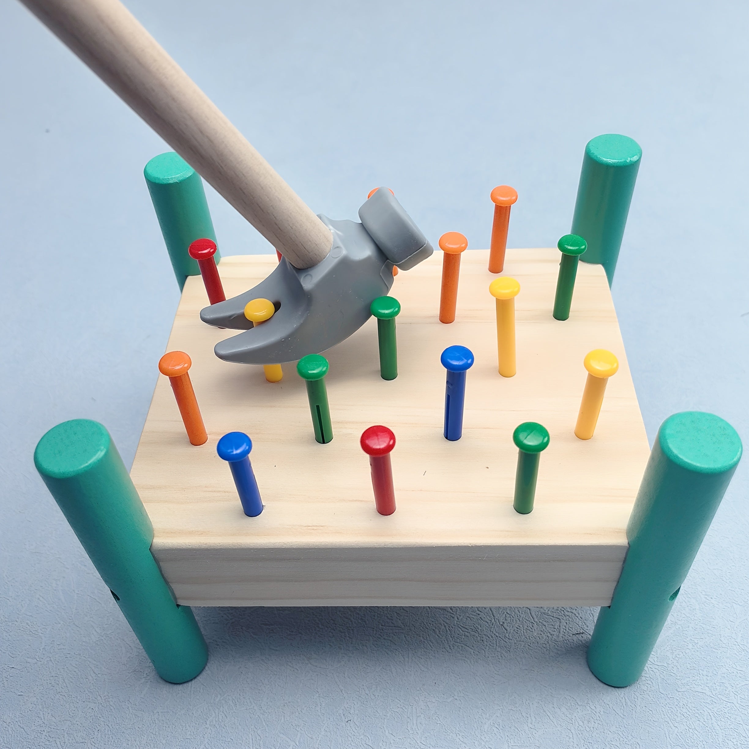 Wooden Nail Knocking Table Toy for Ages 3-5