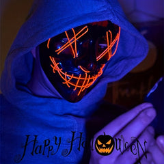 Men's LED Luminous Cyberpunk Tech Mask for Halloween Dress-Up