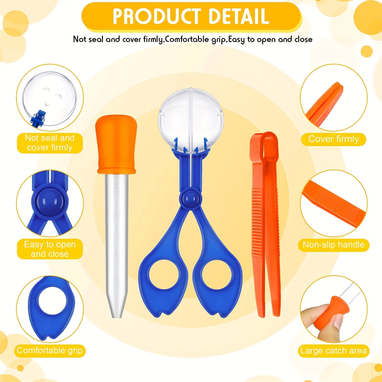 3 Fine Sports Skill Toys Insect Scissors, Tweezers, Dropper Catcher Tool