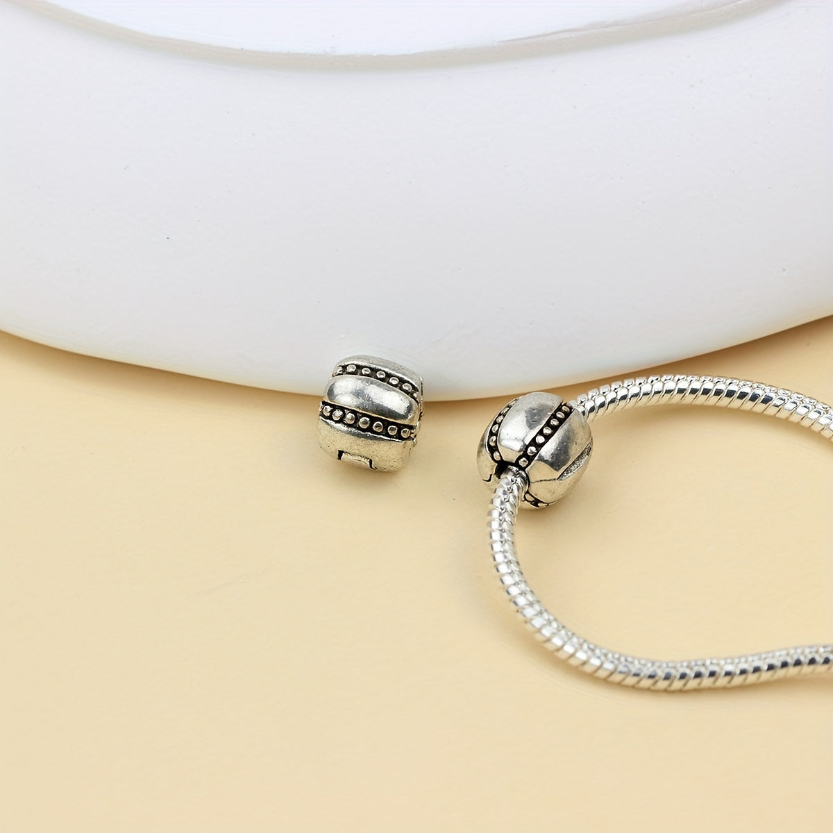 European Silver Plated Safety Bead Clip Stopper Charm Bracelet DIY Jewelry