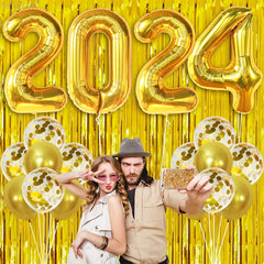 20pcs Golden Year Theme Party Balloon Decoration Set