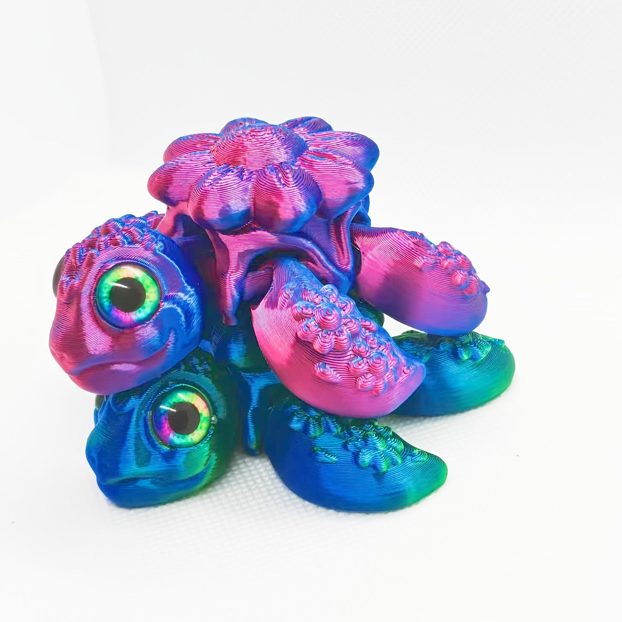 Vibrant Pink Turtle Figurine with Glowing Eyes