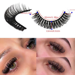 Natural Fluffy False Eyelashes - Curly Thick Long Faux Mink Lashes