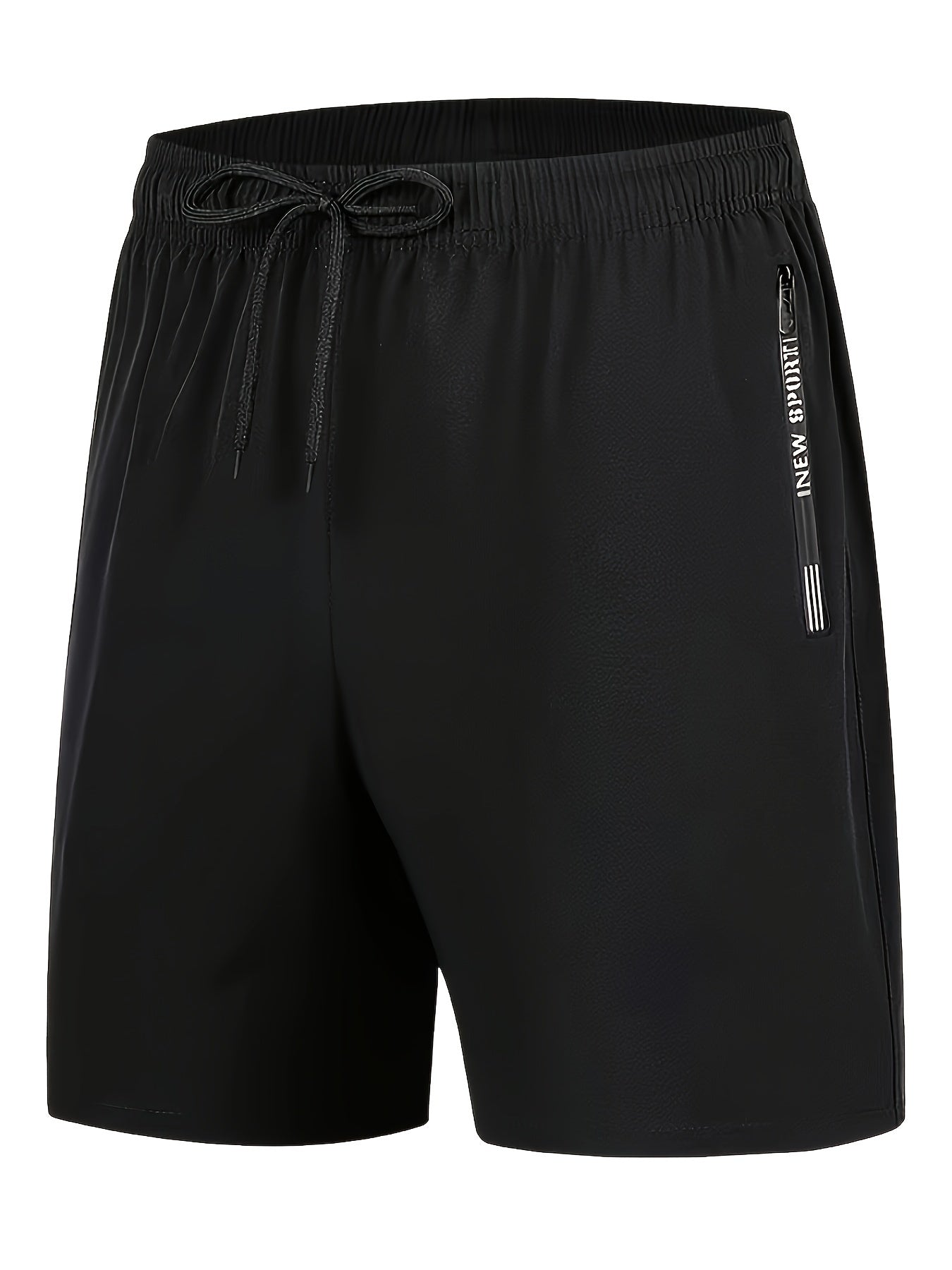 Men's Comfy Elastic Waist Drawstring Shorts Zipper Pocket