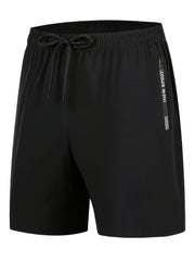 Men's Comfy Elastic Waist Drawstring Shorts Zipper Pocket