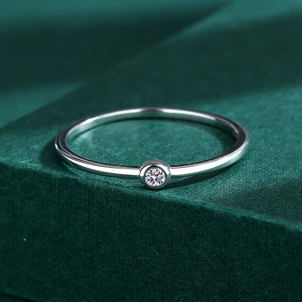 925 Silver Zircon Ring Wedding Jewelry Gift