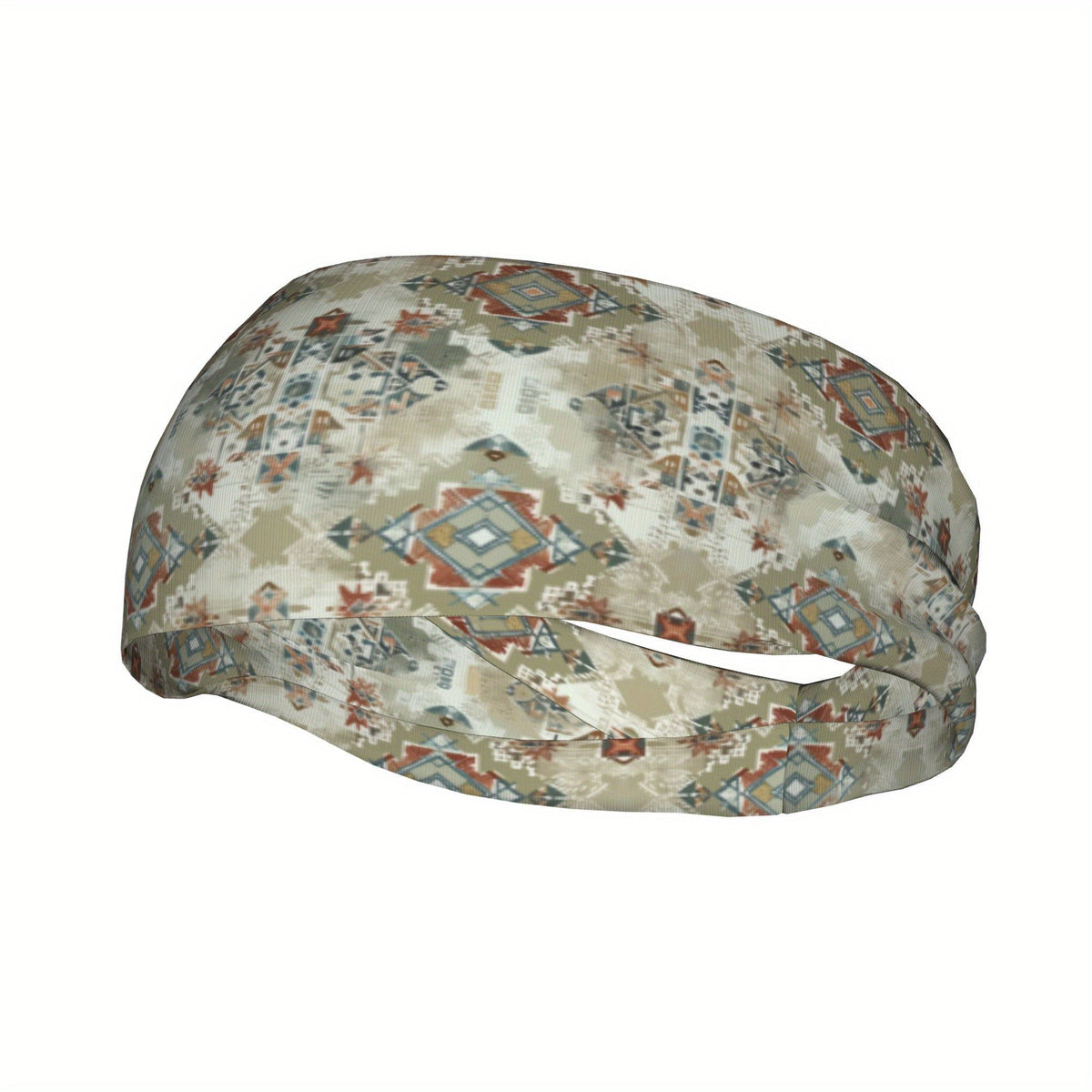 Men's Boho Vintage Headband Non Slip Hairband Beige Brown Red Gray Teal Orange