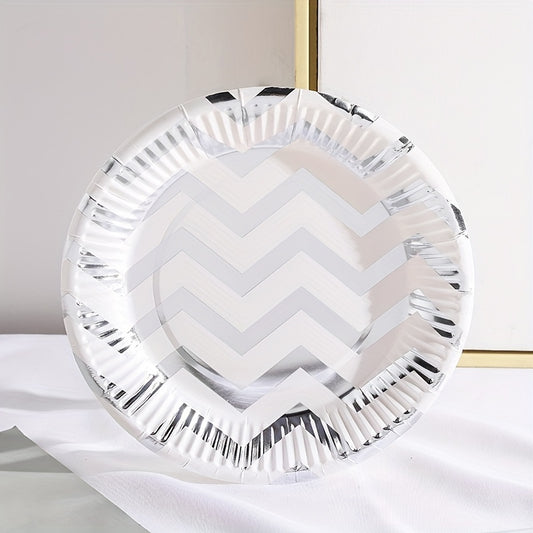 10pcs Disposable Paper Tray Creative Golden Star Dot Cake Tableware