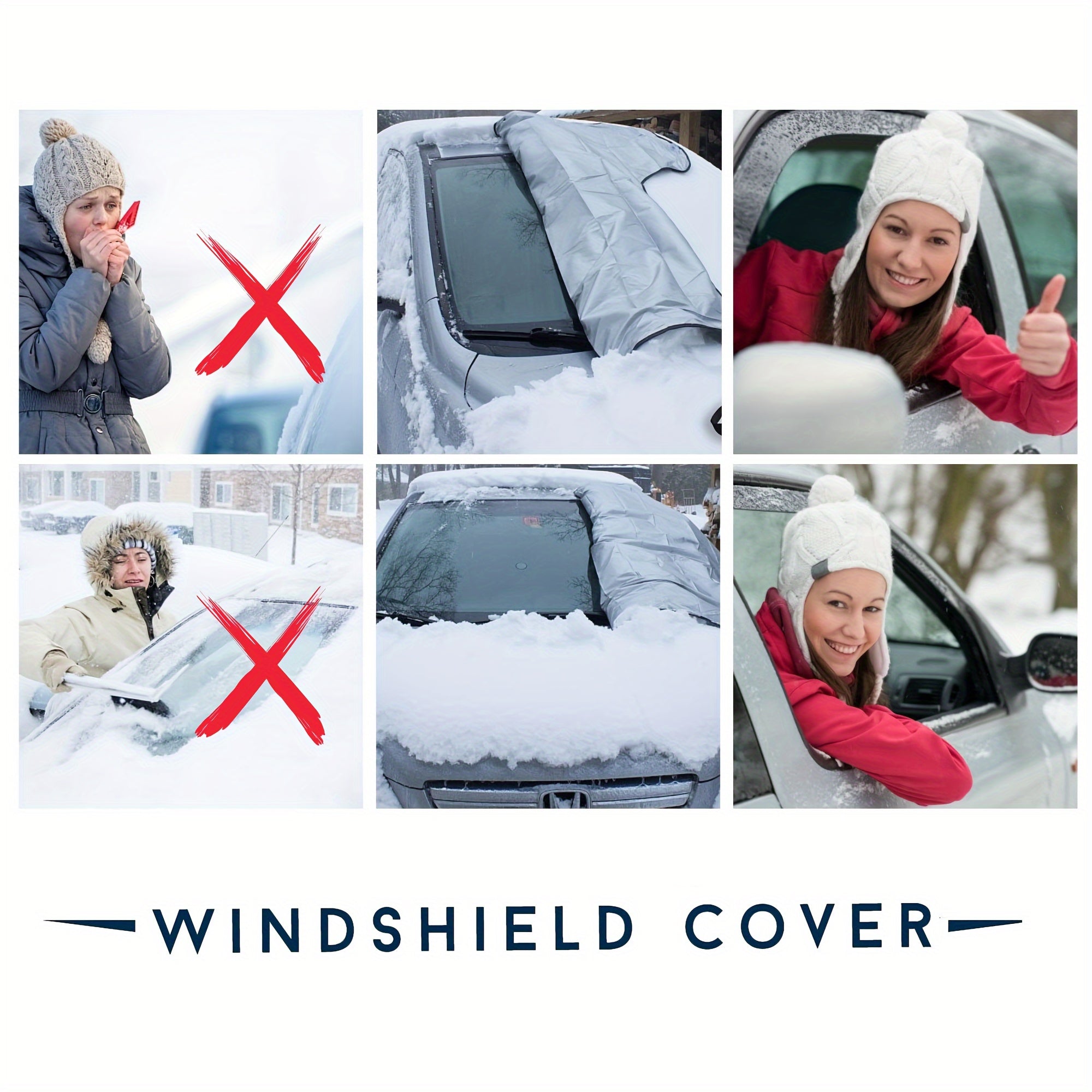 Car Windshield Snow Cover Frost Ice Removal Sun Shade Winter Protection