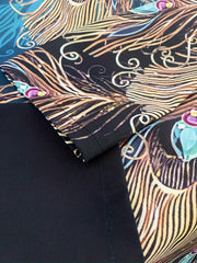 Peacock & Ombre Print Plus Size Casual 2 Piece Set