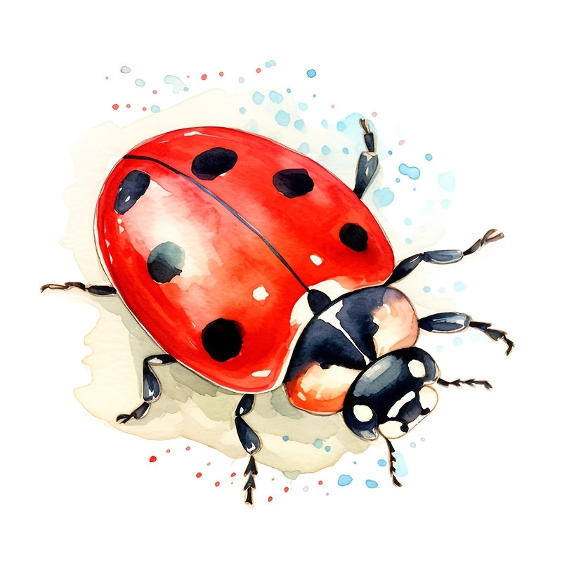 Watercolor Ladybug Pattern Stickers 4-in-1 Scratch Resistant Decals