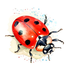 Watercolor Ladybug Pattern Stickers 4-in-1 Scratch Resistant Decals