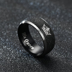 Stainless Steel Couple Crown Ring Set His Queen Her King Engagement Rings