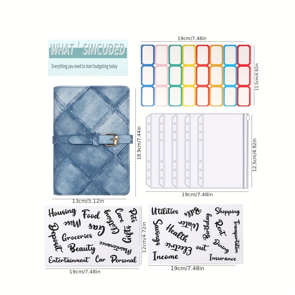 Budget Binder A6 Business Cash Budget Financial Planner With Zipper Envelopes