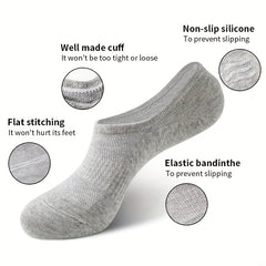 6 Pairs Cotton Ankle Sock Short Socks Non Slip Quarter Length Socks