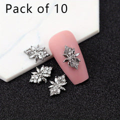 10pcs Golden Metal 3D Nail Art Decoration Geometric Nail Rhinestone Gems