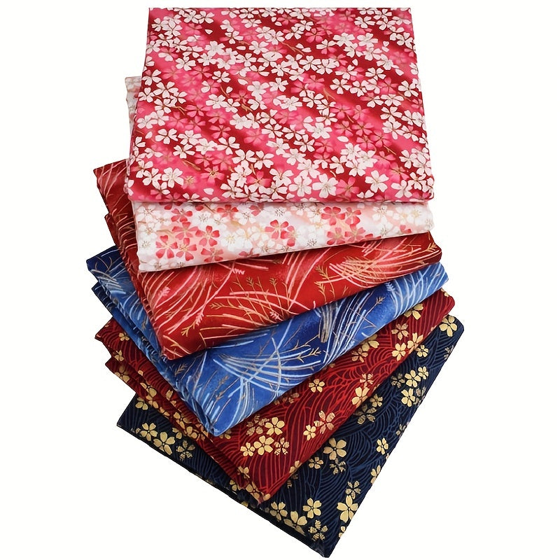6pcs Hefeng Hot Stamping Printing Fabric Set for Crafting