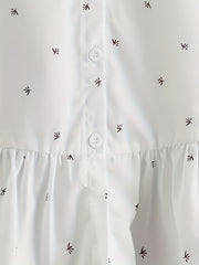 Girls Leaf Print Casual Dress for Autumn & Spring