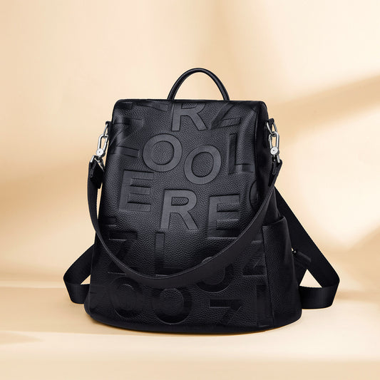 Large Capacity Solid Backpack Shoulder Bag for Women