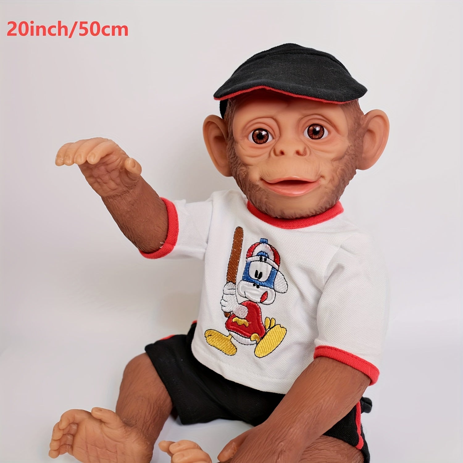 Realistic 20-Inch Vinyl Open-Eyed Monkey Doll
