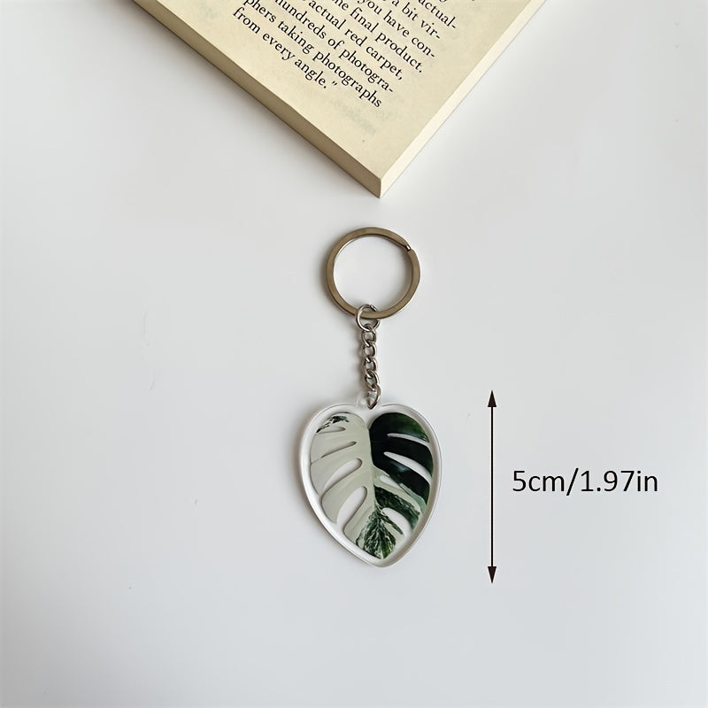 Leaf Plant Acrylic Keychain Bag Charm Accessories