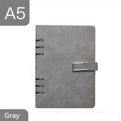 A5 6-Ring Binder Notebook with Leather Cover